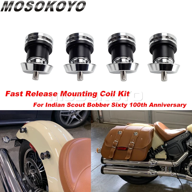 Moto Quick Release Sissy Bar Schienale Docking Hardware Kit Solo Rack Per Indian Scout Bobber Sixty 100Th Anniversary 15-20