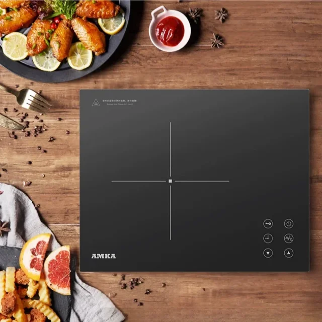 Amka 220V 2200W Bulit-in Hobs Single Cooker Induction Cooker Touch Control Intelligent Induction Cooktop Ultra-thin Panel 2