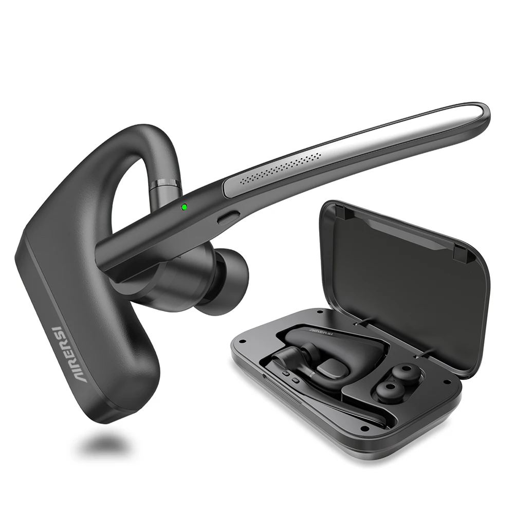 블루투스 헤드셋 무선 헤드폰, 듀얼 마이크 노이즈 캔슬링 이어폰, 모든 스마트폰용 보관함 포함, 2024 최신 K22 