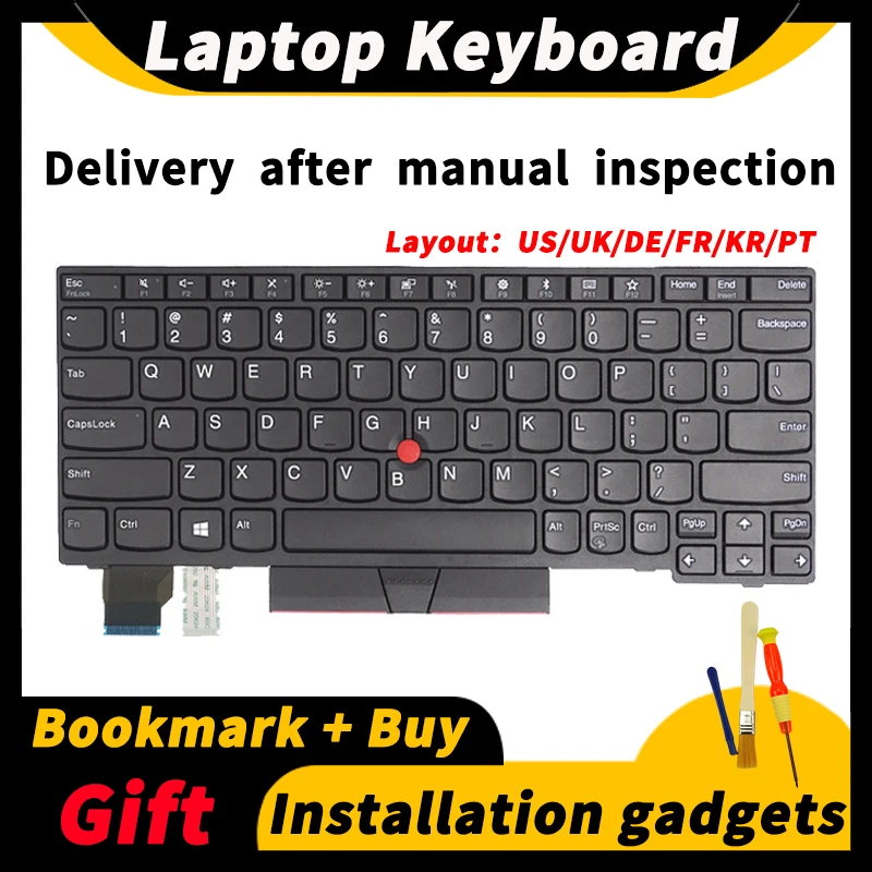

Клавиатура для ноутбука Lenovo ThinkPad X390 X395 X280 X13 L13 S2 5-го поколения/S2 GEN 6 US/UK/DE/FR/KR/PT 01YP160 01YP040