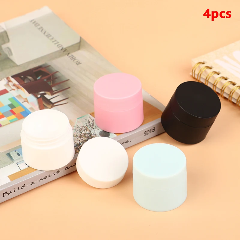 4pcs 5g Colorful Empty Cream Jar Cosmetic Jar Makeup Container Round Refillable Bottle Plastic Box Travel Bottle Tool