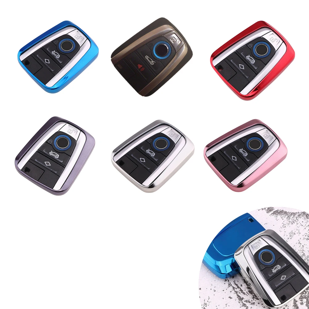 

1Pcs Key Case Holder Cover Silver/pink/red/purple/blue Soft Smart Remote Key Fob Case Cover Shell Protector For BMW I3 I8 Series