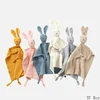 Soft Cotton Newborn Baby Muslin Comforter Blanket Baby Sleeping Rabbit Dolls Handkerchief Infants Soothe Appease Towel Bibs 1