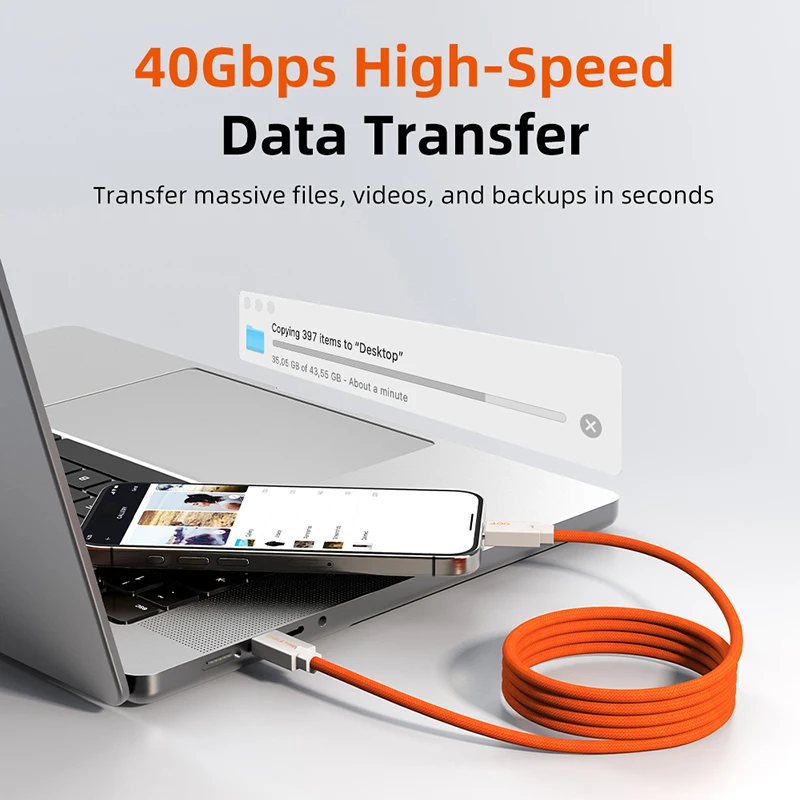 ?   케이블타임 USB4 40Gbps 8K 240W 마그네틱 케이블 USB C 케이블 (노트북, 맥북, 아이패드용) 고속 충전 케이블 (아이폰 17/16 마그네틱)
