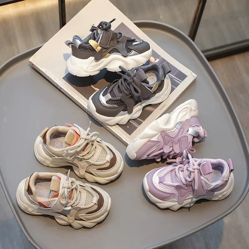 Little Kids Shoes Boys Girls Mesh Fabric Sports Shoes Casual Breathable Baby Sneakers Fashion Patchwork Children I02241
