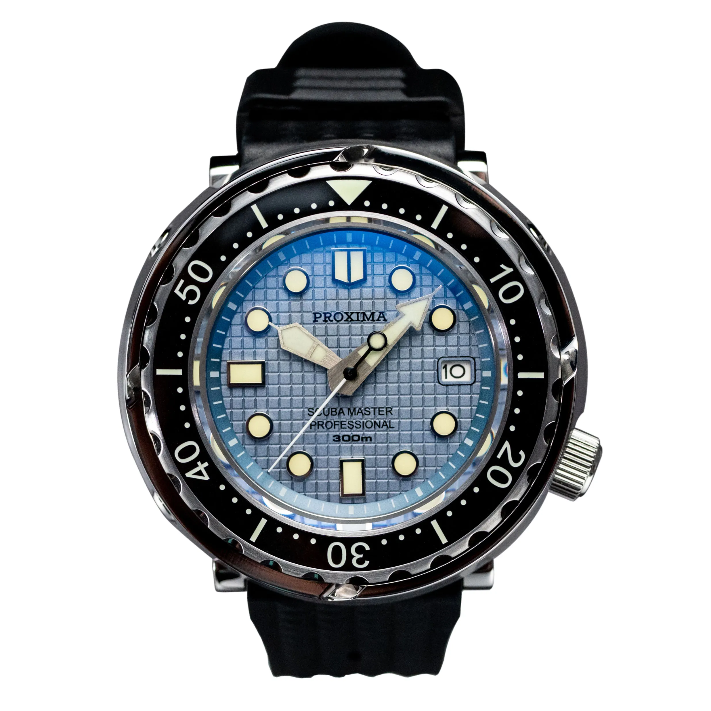 

PROXIMA Mens Diver Watches Tuna Automatic Watch Sport 300M Waterproof Mechanical Wristwatch Luminous Sapphire Waffle Blue Dial
