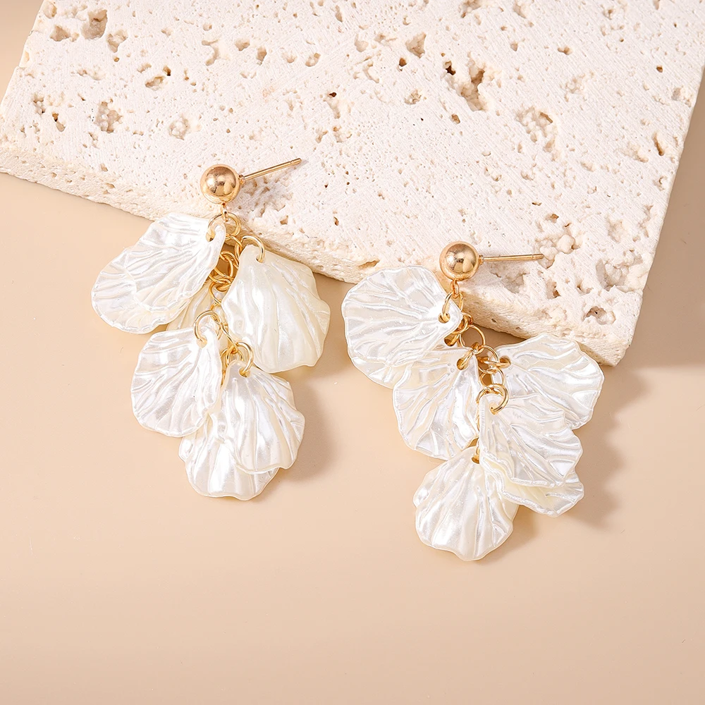 Aihua Mode Weiß Shell Sommer Strand Ohrringe Täglichen Mädchen Heißer Verkauf Baumeln Ohrringe Geburtstag Party Schmuck Geschenke