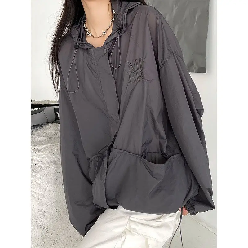 Deeptown Harajuku Vintage Jacket Women Gorpcore Oversized Track Jackets Korean Streetwear Windbreakers Causal Thin Coat Outdoor