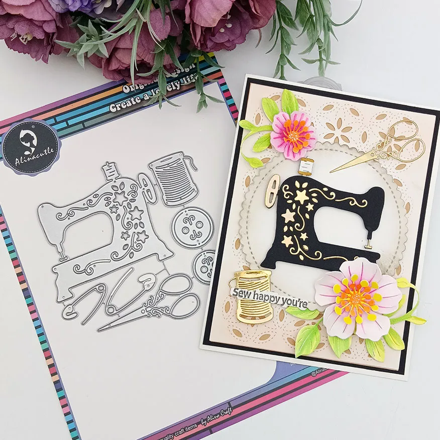 Alinacutle Metal Cutting Dies Cut Etched Dies Sewing Scissor Set