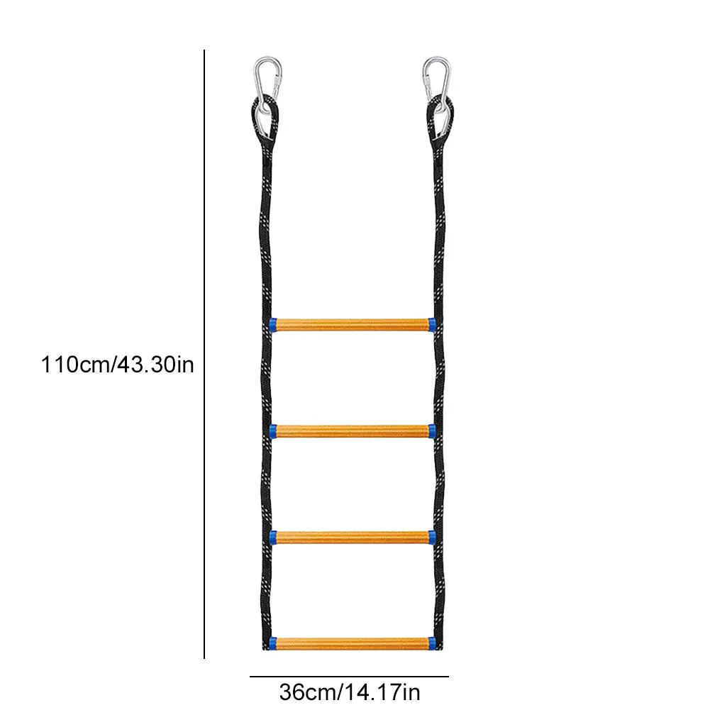 4 Step Boat Rope Ladder Marine Rope Ladder Portable Rope Boarding Ladder for Inflatable Boat Kayak Motorboat Canoeing