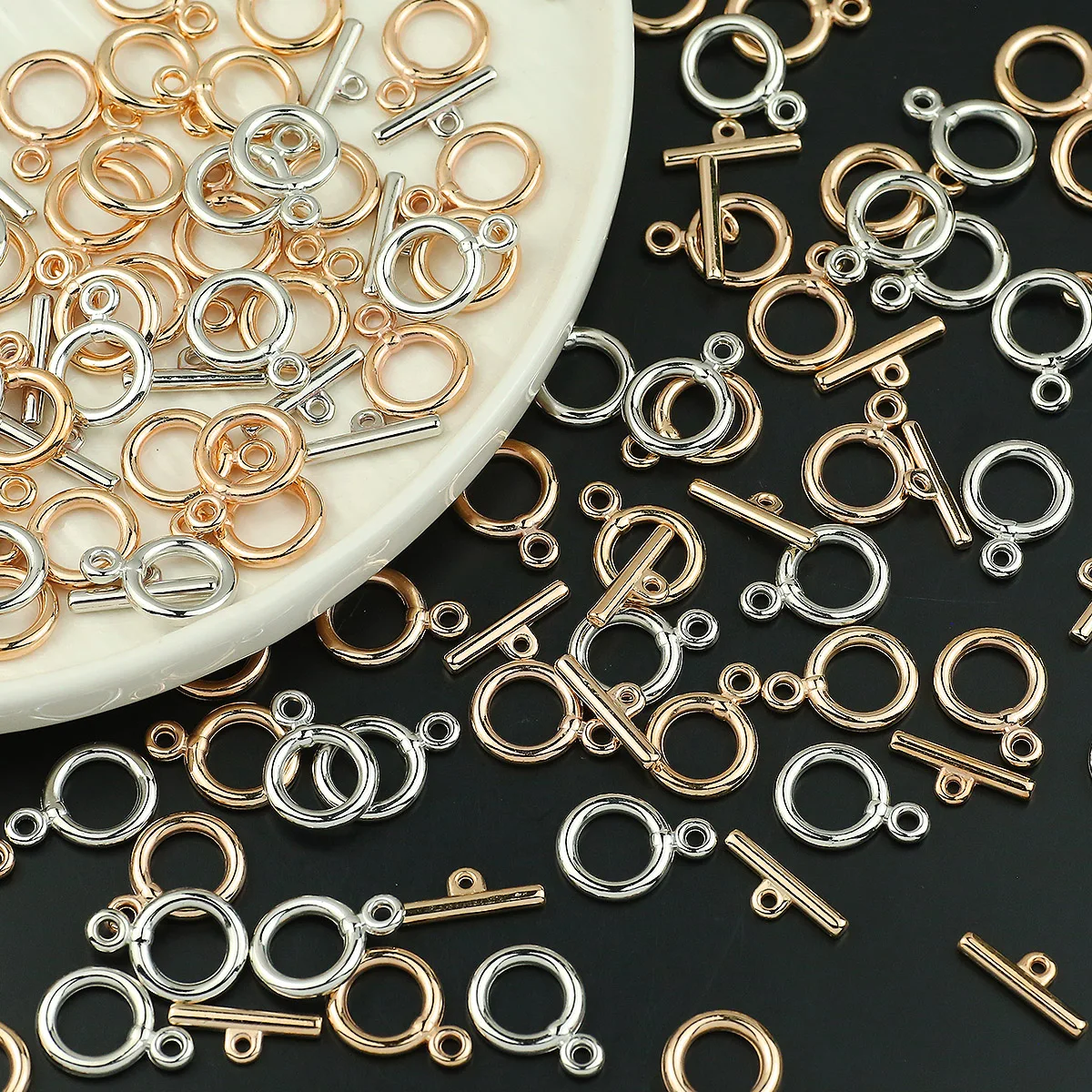 20 teile/satz Goldene Silbrig Farbe O/T Förmigen Verschlüsse Haken Acryl Schmuck Machen Zubehör Armband Charms Neckalce DIY handmade
