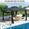 10x12 Gazebo with Mosquito Netting Sturdy Metal Outdoor Patio Gazebo[Heavy Duty Frame] Gazebos Canopy Tent with Dual Air Roof 2