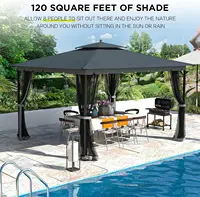 10x12 Gazebo with Mosquito Netting Sturdy Metal Outdoor Patio Gazebo[Heavy Duty Frame] Gazebos Canopy Tent with Dual Air Roof 2