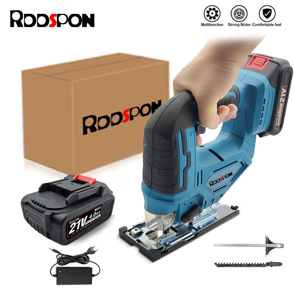 

RDDSPON Electric Jigsaw Variable Speed Cordless Jig Saw Portable Multi-Function Woodworking Power Tool for Makita 18V Battery