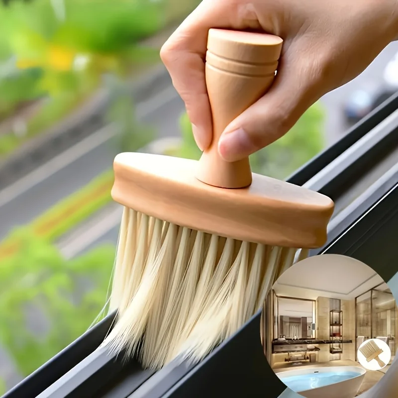 6.18" Multi-Use Grooved Cleaning Brush – Durable Plastic for Windows, Kitchen & Desk – Home & Hotel Use