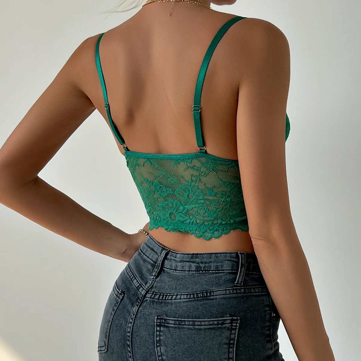 Description Picture 6 of itemY2k Clothes Corset Crop Sleeveless Tops Women Lace Mesh Sexy Spaghetti Strap Lingerie Tank Top Going Out Party Top Slim Camisole