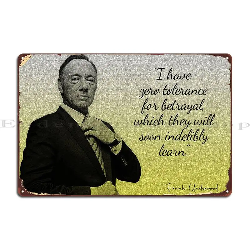 Frank Underwood Metal Sign Club Paintingcustomized Wall Pub Pub Tin Sign Poster
