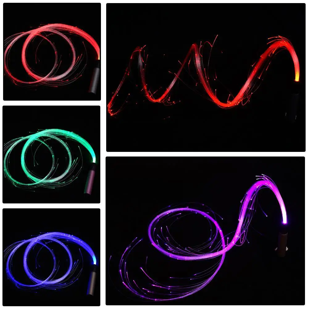 

RGB LED Fiber Optic Whip Light 7 Colors Multicolor Battery Power Stage Lights Flow-arts Dance Cosplay Nightclub Whip Lamps
