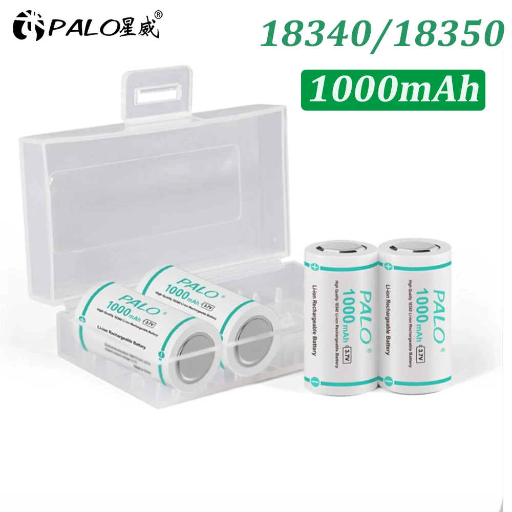

PALO 48pcs 18350 Rechargeable Battery 1000mAh 3.7V Lithium 18350 Li-ion Batteries For Flashlights Doorbells Camera