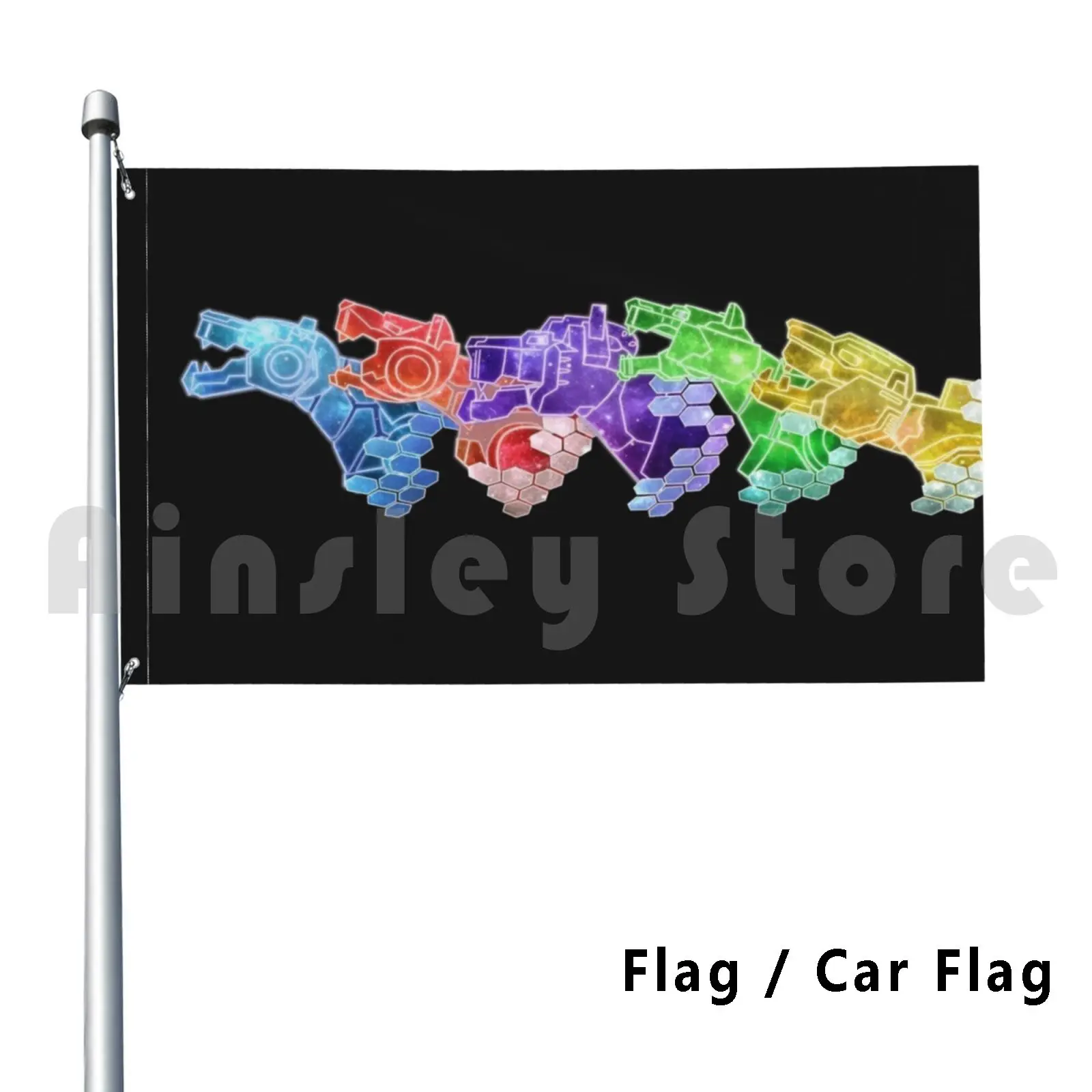 Lion Roar-Group Outdoor Decor Flag Car Flag 669 Leoni Lion Voltron Colore Blu Rosso Viola Nero Verde Giallo