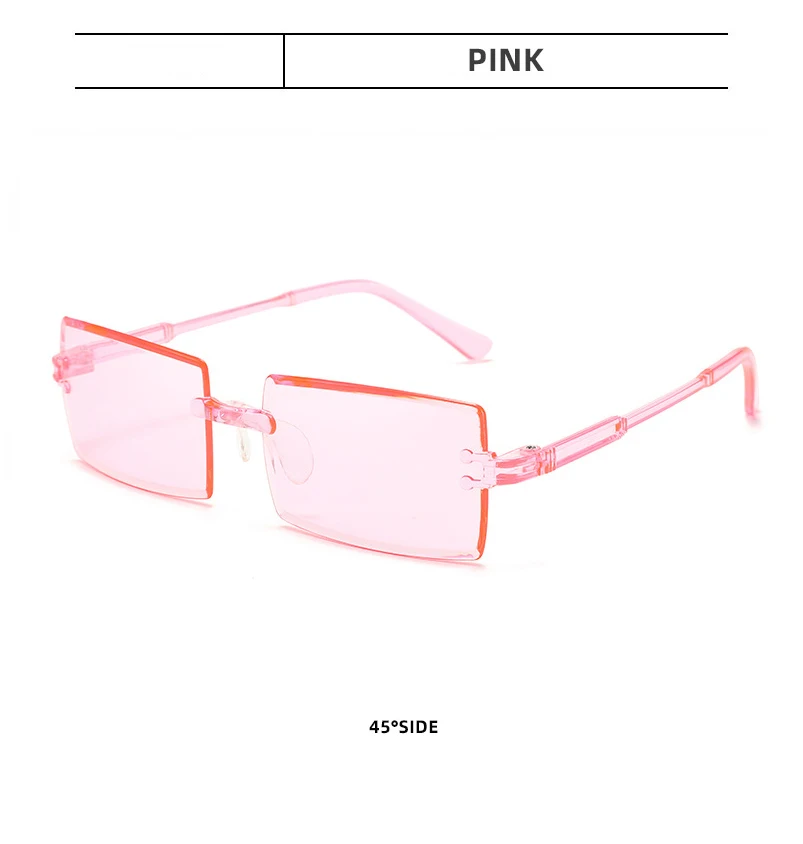 Fashio Vitage Suglasses Wome Rimless Frameless Rectagle Shades Gradiet Brad Summer Travelig Su Glasses for_voghion.com