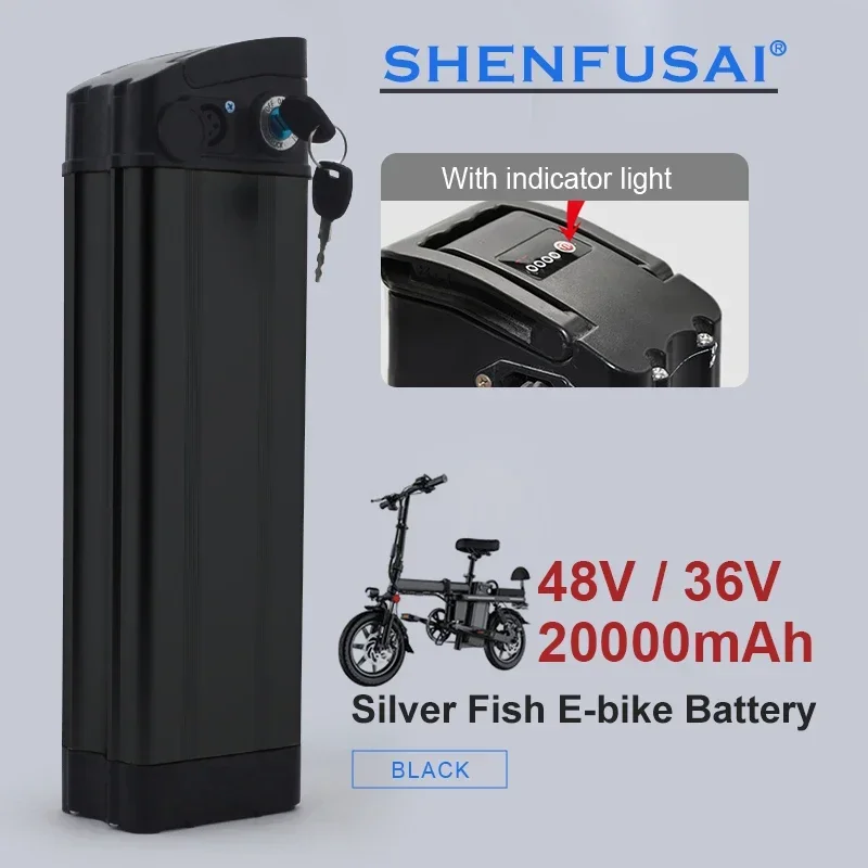 

For BURCHDA R8S Pro JINGHMA R8 Pro Electric Bicycle Battery 48V20Ah 25Ah Silver Fish Battery for Shengmilo MX20 GORTAT Q80 Ebike