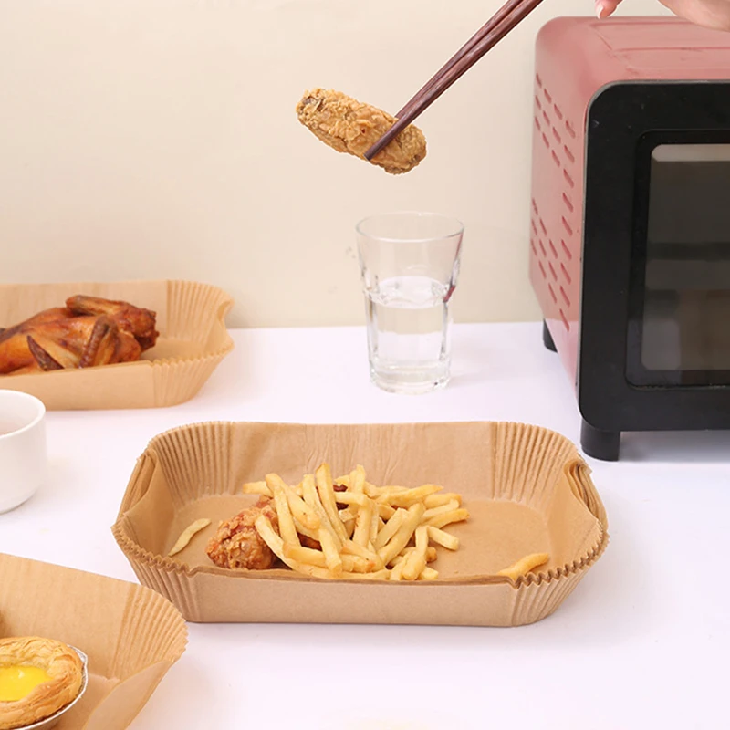 Airfryer Baking Liner Rectangle Disposable Airfryer Baking Paper Liner Waterproof Oilproof Non-Stick Baking Mat for Ninja Foodi Air Fryer Accessories