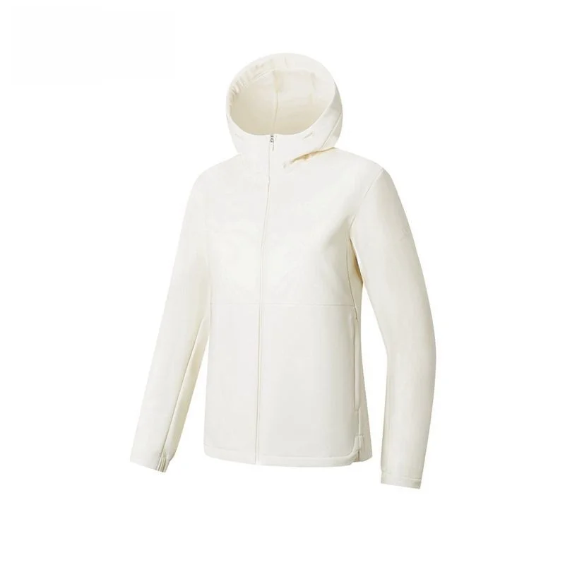 XTEP 따뜻한 러닝 윈드브레이커 여성용 두꺼운 아우터 캐주얼 스타일 긴 소매 지퍼 클로저 후드 스포츠웨어