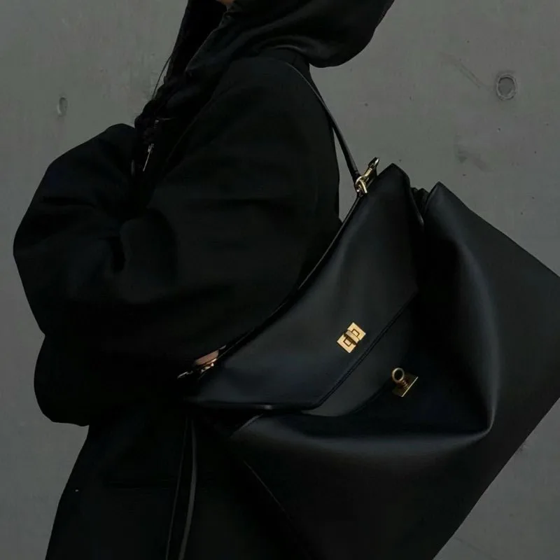 

Женская сумка Rodeo из натуральной кожи, повседневная портативная сумочка-тоут большой вместимости, серая сумка через плечо