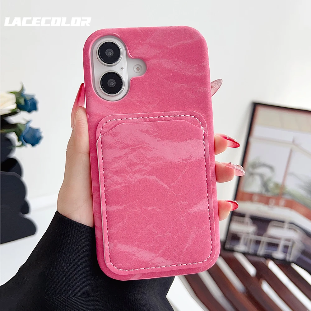 Luxurious Korean Satin Silk Texture Card Holder Wallet Phone Case - Smooth Shockproof Hard Back Cover