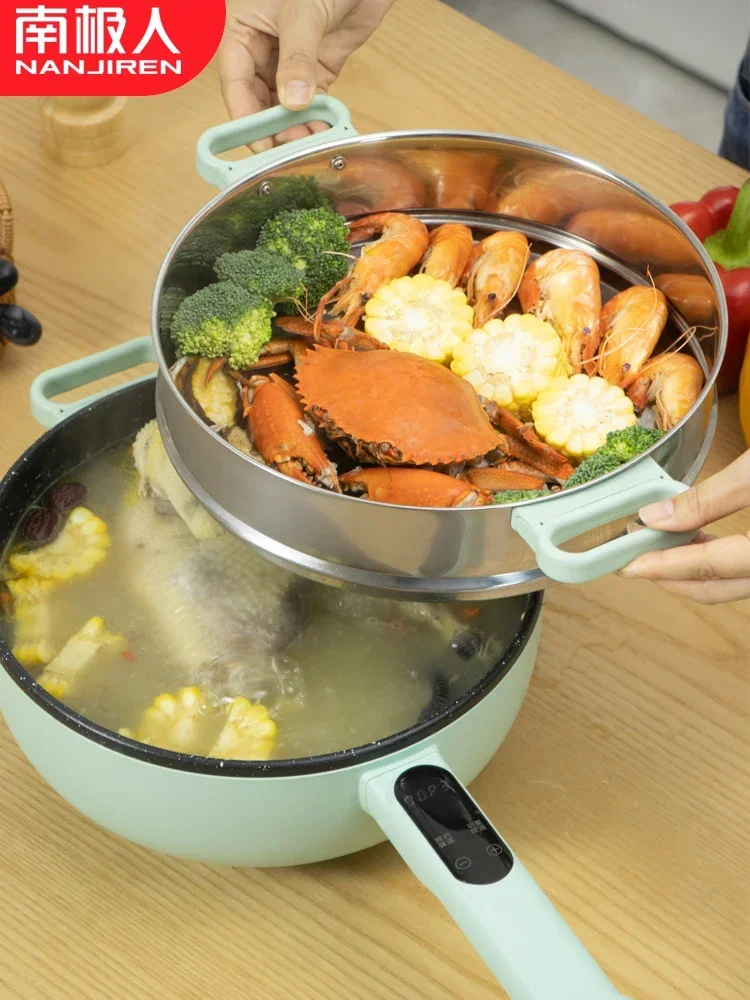 electric cooking wok multi-functional household steaming frying frying hot pot electric wok all-in-one pot plug-in non-stick pan 3