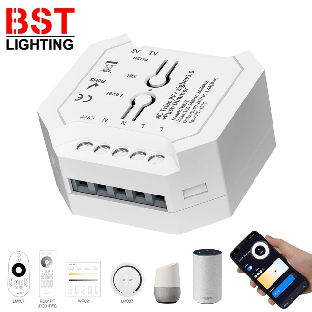 TR01RF AC Triac Dimmer TR01W 2.4G WIF Tuya สมาร์ทโมดูลสวิทช์ไฟ TR01Z ZigBee 3.0 ต้องใช้ทํางานร่วมกับ Alexa Google Home Yandex 1