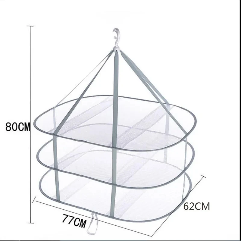 Multi-Layer Rectangular Flat Drying Net Bag Socks Sweaters Drying Basket Drying Net Hang Clothes Basket Windproof Breathable 1