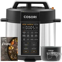 COSORI Electric Pressure Cooker 6-Qt, 9-in-1 Multi-Cooker: Rice, Sauté, Sous Vide, Sterilizer, 1100W, Stainless Steel, Cookbook 1
