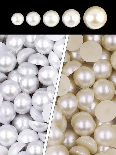 3420pcs Mixed Sizes White Blue Half Beads For Crafts Tumblers Loose Plastic  Acrylic Bead Pearl Phone Decoration 2/4/6/8/10mm - AliExpress