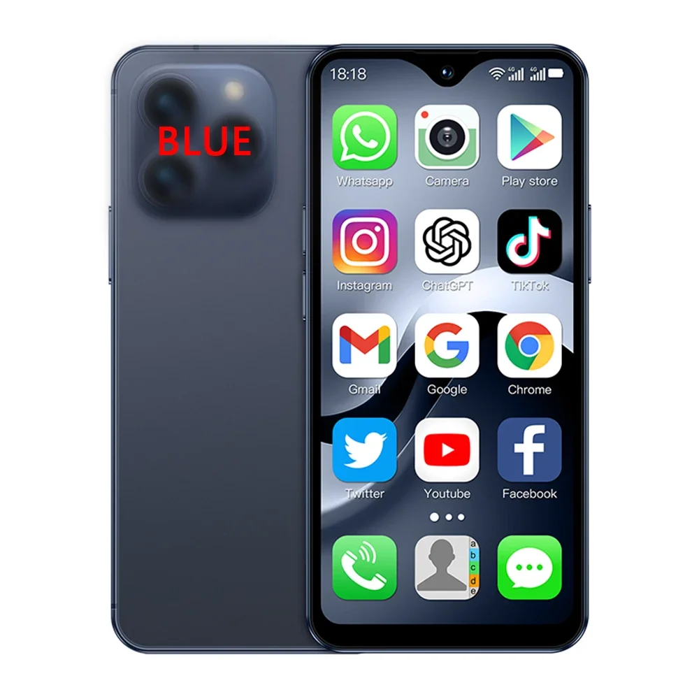 SOYES F9 Max Android 12 Mini Smartphone 4.3 Inch Octa Core 6GB+128GB Phone 2750mAh Type C OTG Small Phone Face ID WhatsApp BT
