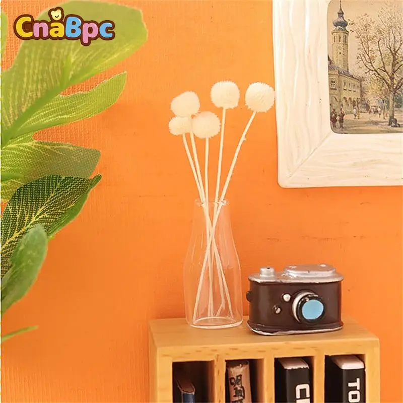 

1:12 Dollhouse Miniature Transparent Vase Flower Arranger Flowerpot Home Garden Model DollHouse Life Scene Decor Toy Accessories