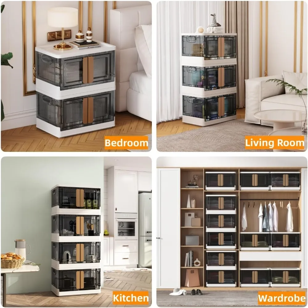 Stackable Plastic Storage Bins with Lids and Wheels