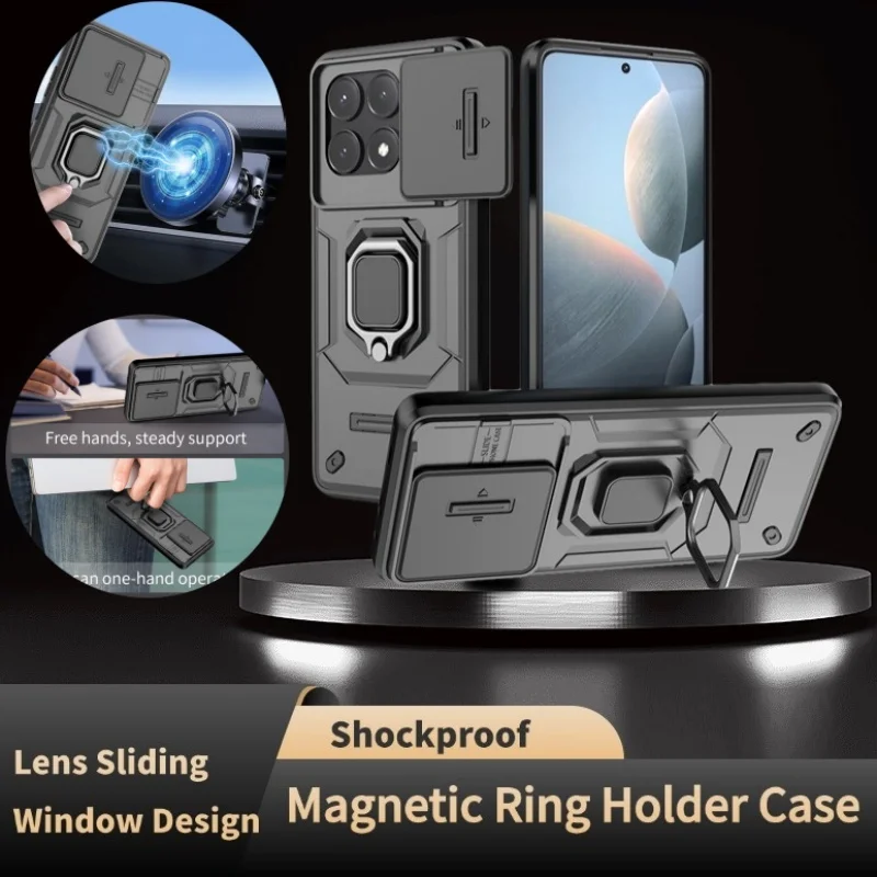 Shockproof Armor Phone Case with Magnet Ring Holder