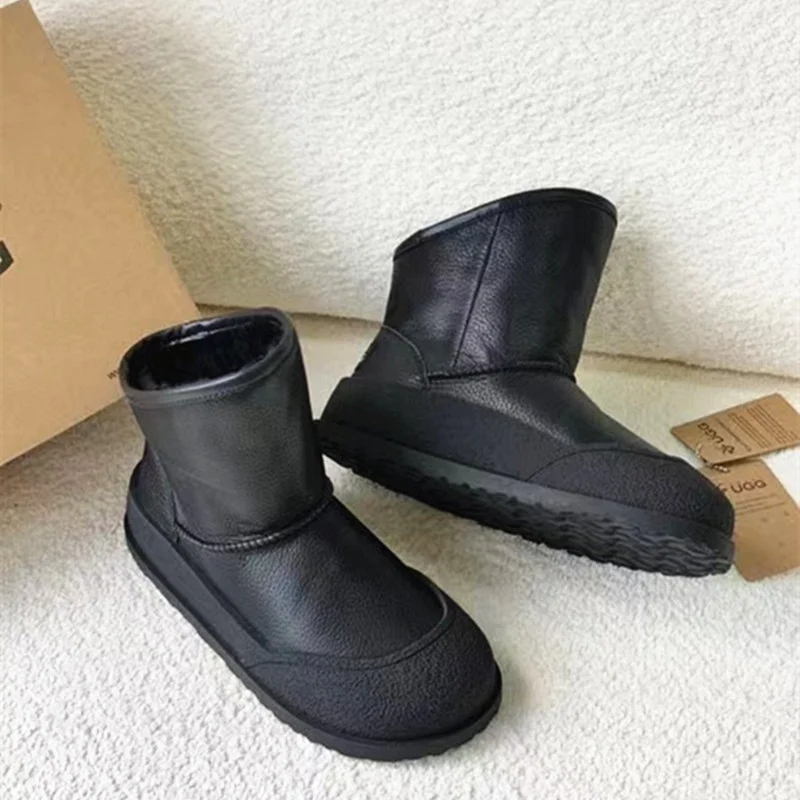 

Новые стильные зимние ботинки 2023 универсальная зимняя женская обувь женские водонепроницаемые ботильоны с хлопковой подкладкой утепленная теплая обувь на плоской подошве