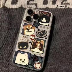 Adorable Puppy Kitten Silicone Phone Case Cover for iPhone 12 Pro (Style 1)