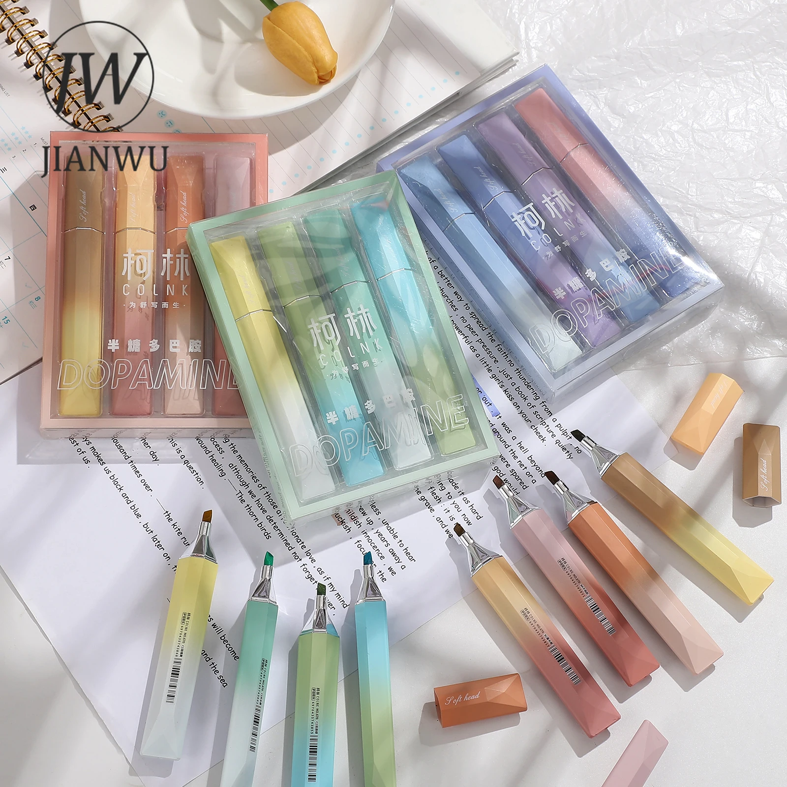 

JIANWU 4 шт./набор, набор для рисования, флуоресцентная ручка, креативные канцелярские принадлежности