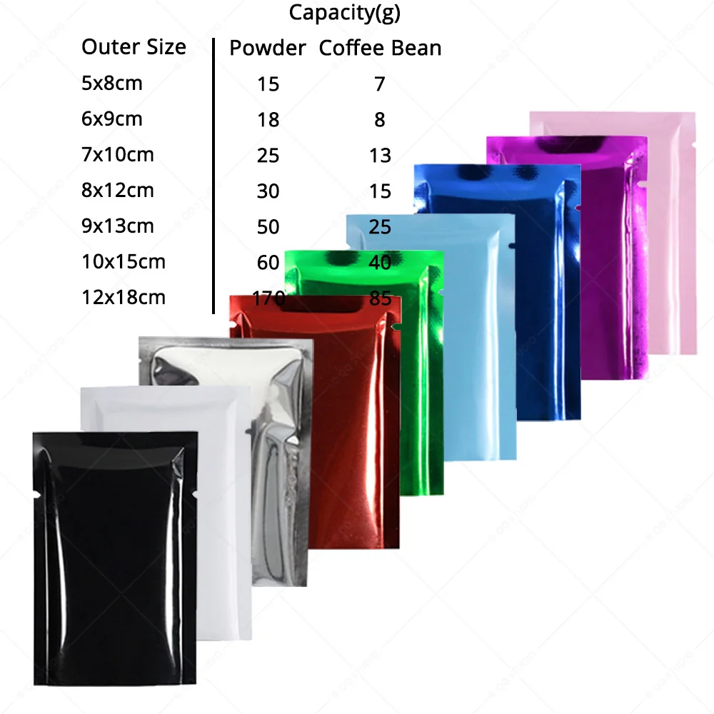 Glossy Black Reusable Metallic Mylar Organizer Pouches - Smell Proof Vacuum Seal Bags