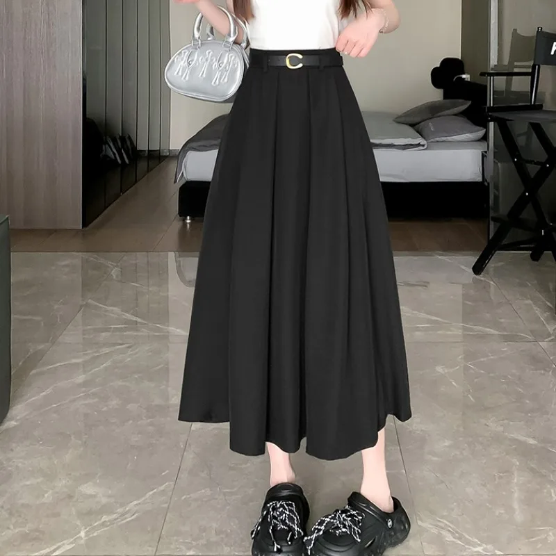 FIGOHR Korean Full Skirt 2024 Spring Summer Newly High Waist