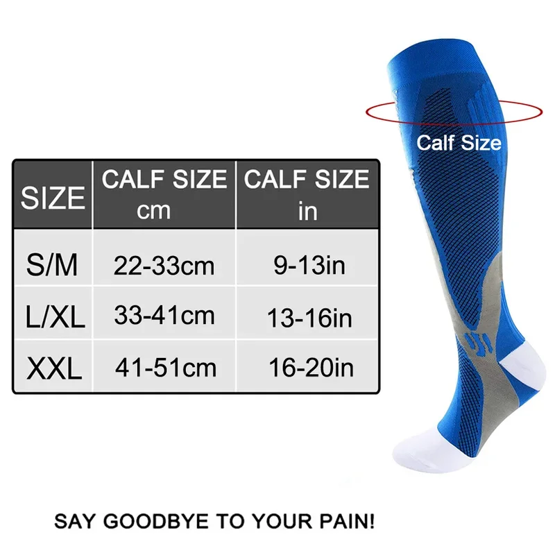 Calf Compression Sleeves Calf Compression Sleeve Thigh High Compression Stockings 1Pair Sports Compression Long Socks Breathable Calf Nylon Socks for Running Basketball Football Volleyball Fitness Men Women