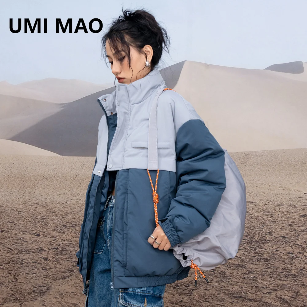 

Короткое повседневное пальто UMI MAO, стиль унисекс, Осень-зима 2023, теплая уличная куртка для скалолазания, пуховое хлопковое пальто для женщин в стиле Харадзюку