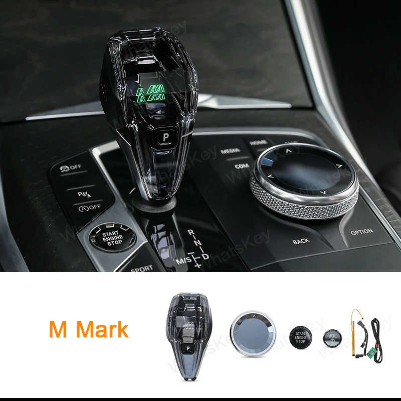 Car 4-Set Gear Shift Knob Handle Crystal iDrive For BMW 1 2 3 5