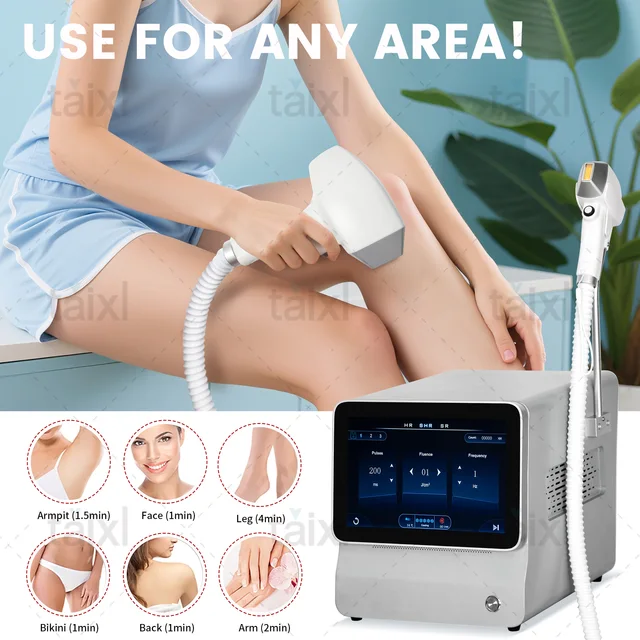 Dispositivo portatile 808 755 alessandrite Macchina per la depilazione del corpo con laser al titanio a diodi professionali permanenti a 3 onde 1