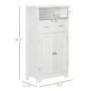 Kleankin Bathroom Cabinet Organizer, Freestanding Small Storage Cabinet with Two Drawers and Adjustable Shelf for Living Room 3