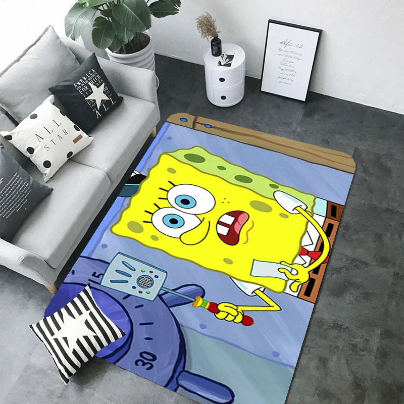 

S-Spongebobs Balcony Room Rugs Welcome Mat Home Entrance Mats Washable Non-slip Kitchen Rug Carpet Foot Bath Door Bathroom House